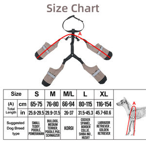 Bottes antidérapantes pour chien avec harnais, chaussures de protection imperméables à <span class=keywords><strong>quatre</strong></span> pattes avec sangle réglable pour la <span class=keywords><strong>marche</strong></span> en extérieur - Product Image 5
