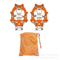 Crampons antidérapants portables et légers en acier inoxydable avec semelle intermédiaire en TPE et 19 pointes pour chaussures de randonnée et d'alpinisme en extérieur