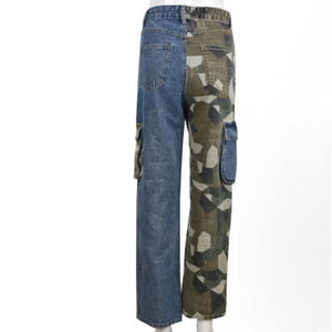Abbigliamento da donna in stile Camouflage e Patchwork Jeans Slim Fit Multi-Pocket pantaloni Cargo donna Jeans di alta qualità Mujer - Product Image 4