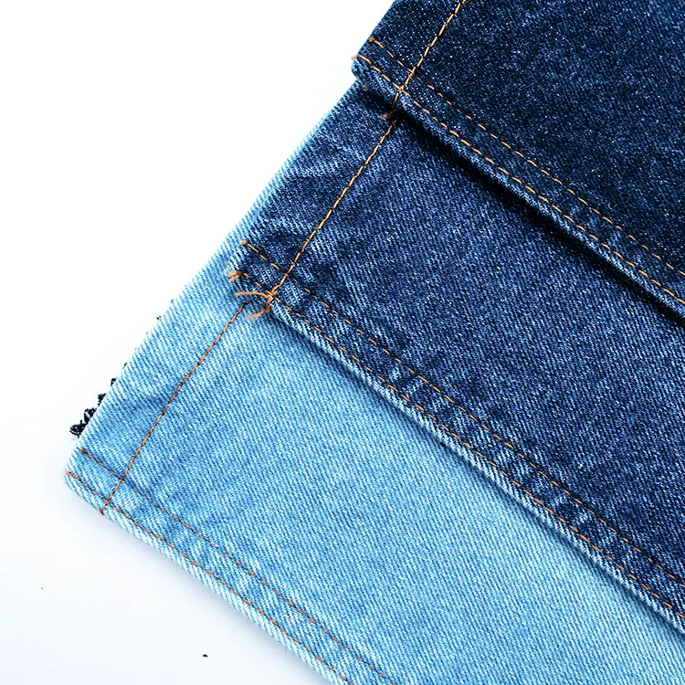 Tecido jeans jeans de algodão lavado com estampa personalizada 12 onças e 14 onças de jacquard tingido por jarda