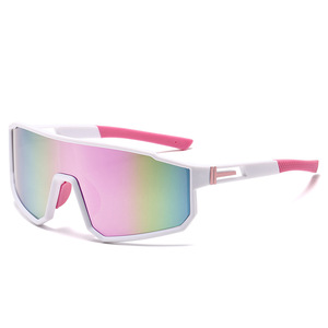 Sports Sunglasses PC Lens UV400 Anti Slip Outdoor Cycling Mountaineering Goggles Men's <b>Black</b> <b>Frame</b> Red Accent - Product Image 2