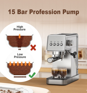 Machine à expresso semi-automatique avec mousseur à lait, 20 bars, machine à café professionnelle pour la maison, le bureau ou la cuisine - Product Image 2