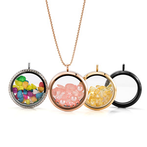 Chất lượng cao 316L thép không gỉ không thấm nước vòng sống Bộ nhớ nổi Charm Glass mề đay lồng Mặt dây chuyền - Product Image 1