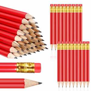 Crayons de golf promotionnels HB de 10 cm de bonne qualité avec logo personnalisé, gomme rouge, crayon rond pour enfants - Product Image 4