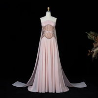 Robe de soirée élégante pour femme Lsz532, coupe trapèze, avec manches cape, perles brodées, robes de soirée pour l'Arabie Saoudite et Dubaï, Jancember