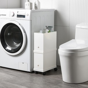 Clothing Organizer <b>Storage</b> Cart Rectangle <b>Stackable</b> With Wheels For Bathroom Laundry Room - Product Image 1