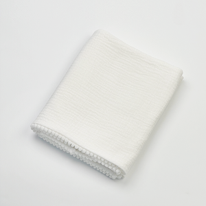 GOTS fabricante certificado orgánico crepe muselina <span class=keywords><strong>Ropa</strong></span> De bebé recién nacido ducha regalo cubierta edredón manta De bebé con encaje - Product Image 1