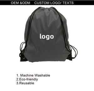 Sacs à dos à cordon en nylon écologiques réutilisables pour hommes et femmes, idéaux pour le sport, les voyages, les équipes et <span class=keywords><strong>la</strong></span> salle de sport - Vente en gros - Product Image 1