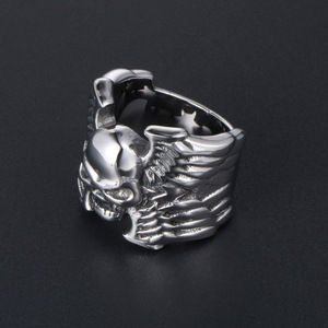 Skull <b>Ring</b> Men's Titanium Steel Skeleton Punk Style Jewelry Gift SA421 - Product Image 4