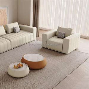 Canapé moderne simple à rangée droite <span class=keywords><strong>en</strong></span> cuir pour salon avec cadre <span class=keywords><strong>en</strong></span> bois massif Vente populaire - Product Image 4