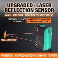Capteur photoélectrique laser à suppression de fond, interrupteur de détection d'objets réfléchissants réglable, sortie haute précision