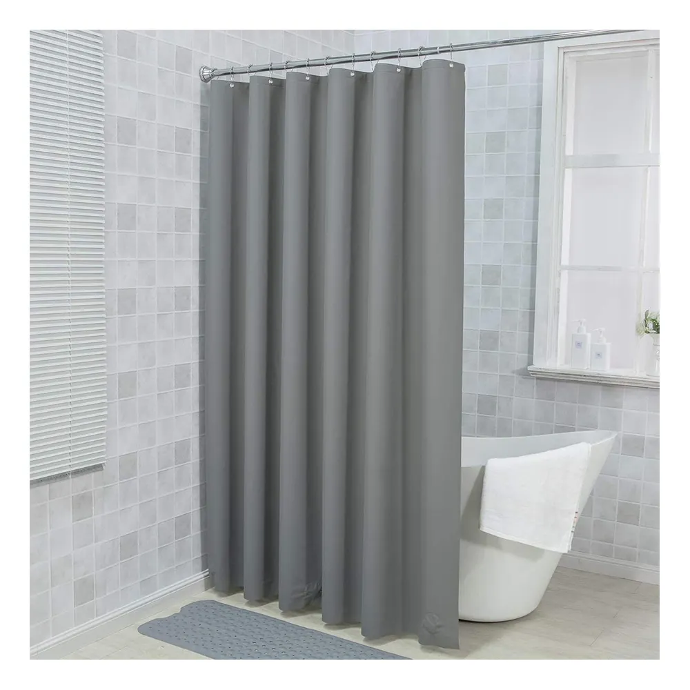 CF BCPE11 rideaux de douche de luxe de couleur unie imperméables au design moderne avec PEVA ensemble de doublure de rideau de douche en gros pour salle de bain