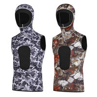Combinaison de plongée thermique camouflage à capuche sans manches pour adulte, 3 mm, toutes saisons, pour la natation et le surf