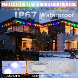 Vente en gros de lumières de Noël à LED RGBW imperméables IP68 pour l'extérieur, lumières ponctuelles à pixels, corps en PVC, lumières de Noël permanentes pour la décoration - Product Image 3