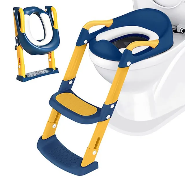 Foldable Potty Trainer Seat with Ladder Child Toilet Adapter Potty Chair Baby Potty Training Toilet Seat