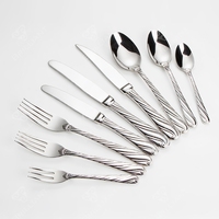 Ensemble de Couverts en Acier Inoxydable 18/8 Brillant, Vente en Gros, Style Moderne, Finition Miroir, Rayé, pour Traiteur, Mariage, Personnalisable