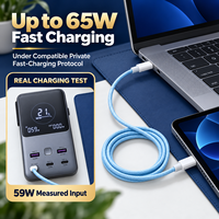 Câble USB C vers USB C 65W Max PD3.0 en nylon tressé, cordon de charge rapide avec protocole privé, logo personnalisé, vente en gros