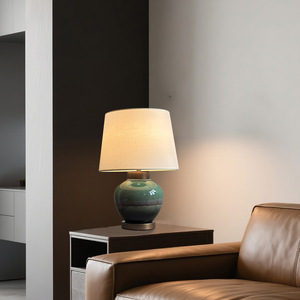 Lámpara de Mesa de Cerámica Estilo Wabi Sabi, E27 LED, Cuidado de la Vista, para Dormitorio, Sala de Estar, Estudio - Product Image 4