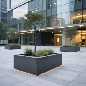 Bespoke thương mại kích thước khổng lồ trồng hộp GRC sợi thủy tinh Trồng cây bê tông cho khách sạn trung tâm mua sắm xây dựng văn phòng - Product Image 3