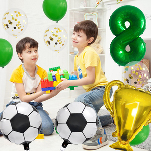 Set de Globos de Fútbol con Número Verde y Globos de Aluminio para Fiesta de Fútbol - Product Image 4
