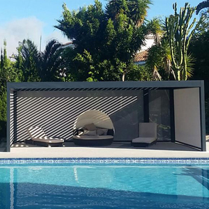 Balcón de al aire libre <span class=keywords><strong>sombrilla</strong></span> de jardín de aluminio pérgola con pantallas - Product Image 6