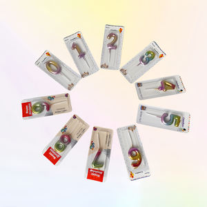 Novela Arco Iris gradiente número 0-9 pastel de cumpleaños <span class=keywords><strong>vela</strong></span> cera de parafina para Año Nuevo Navidad hogar/boda Bar decoración para fiestas - Product Image 1