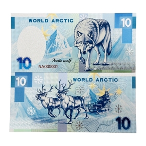 2026 5 types de billets de banque en argent avec animaux polaires (ours polaire, renard) plaqués or 24 carats pour collection - Product Image 2