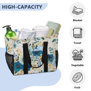 Sac de courses réutilisable grande capacité personnalisé avec accessoires hawaïens et poignée durable pour usage quotidien et promotion publicitaire - Product Image 4