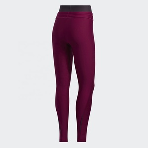 Leggings de sport sans couture taille haute en Spandex/Polyester personnalisés pour femme, contrôle du ventre, doux, pour entraînement, gym, course et yoga - Product Image 2