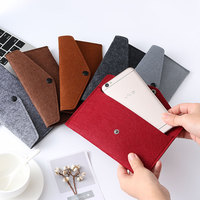 Étui de transport pour téléphone au design enveloppe, pochette de protection en feutre doux et tendance, sac de rangement portable pour téléphone portable pour les voyages quotidiens