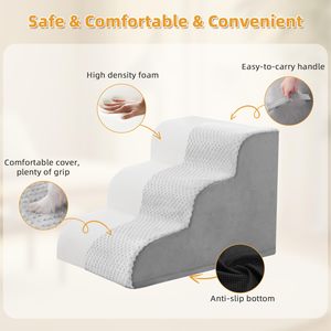 Sanan Custom 3/4/5 Escaleras para perros para camas altas y sofá Rampa para mascotas antideslizante para interiores de espuma de alta densidad - Product Image 4