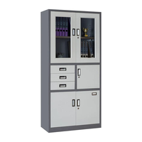 Armoire de classement autoportante en acier réglable et convertible avec serrure à clé pour la maison, le bureau, l'hôpital, le salon et l'usage commercial