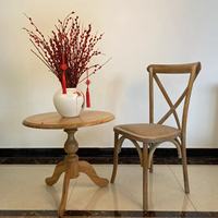 Chaise de salle à manger en bois à dossier croisé populaire, salon, appartement, mariages, banquets, meubles d'hôtel, location, design élégant de chaise X