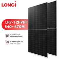 Modul PV Surya Hi-MO X10 LR7-72HVDF 645M 660M BC Cell Efisiensi 24,80% 1500V Bifacial Kaca Ganda 144 Sel 2382x1134x30mm