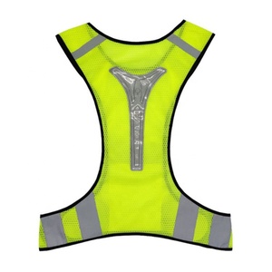 High Quality Running <strong>Bike</strong> Motorcycle <strong>Flashing</strong> Red Led Reflective Safety Green <strong>Vest</strong> - Product Image 1