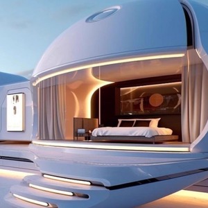 Casa Contenedor Redonda Moderna para Alojamiento al Aire Libre en Hoteles con Terraza de Madera y Puerta de Vidrio - Product Image 5