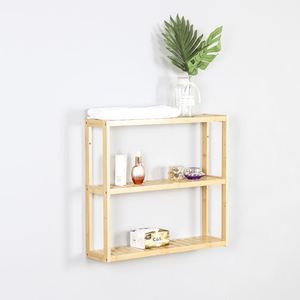 Estantes Colgantes de Bambú Ajustables de 3 Niveles, Organizador Multifuncional de Pared para Cocina y Baño - Product Image 3