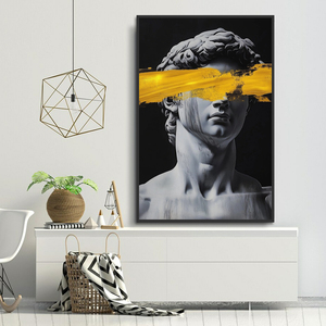 Decoración del hogar, pósteres de lienzo de estética <span class=keywords><strong>griega</strong></span>, grafiti, arte de pared moderno, escultura de David, <span class=keywords><strong>pintura</strong></span> impresa en 3D - Product Image 1