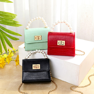 Crocodile pattern jelly <b>bag</b> PVC children's handbag coin purse wholesale pearl crossbody <b>small</b> <b>bag</b> - Product Image 1