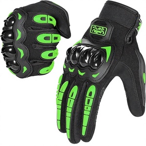 Gants de moto vert néon, protection complète des doigts et des articulations, en PU respirant, équipement de course - Product Image 1