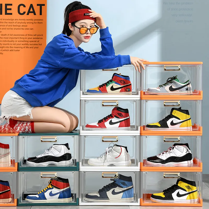 XingYou mostra scatola per scarpe scatola per scarpe in plastica scatola per scarpe trasparente
