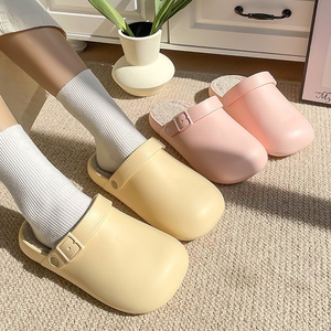 Fashion Women's Men Casual <strong>Felt</strong> Lining Soft Slippers Outdoor Closed-Toe Thick Bottom Non-Slip Waterproof Winter <strong>Clogs</strong> - Product Image 6