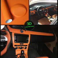 3d Texture Noir rouge Bleu orange argent accessoires d'intérieur automobile films de décoration en vinyle personnalisés autocollant en fibre de carbone pour voiture