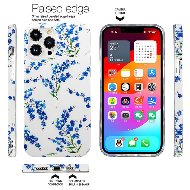 New Design IMD Flower Phone case for iphone 16 15 14 13 12 Luxury Tpu Brand Phone case for iphone 15 Pro Max