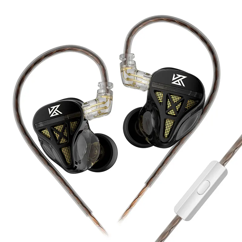 KZ DQS – écouteurs dynamiques en métal avec câble détachable de 3.5mm, casque de sport et de jeu, intra-auriculaires avec moniteur filaire
