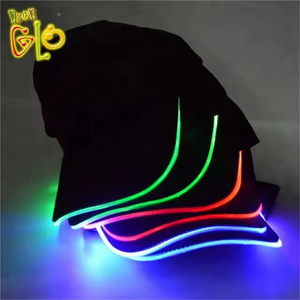 Custom Adjustable Neon Cotton Light up Baseball Cap for Halloween Christmas Wedding Concerts Night Running Sport Events Led <b>Hat</b> - Product Image 3