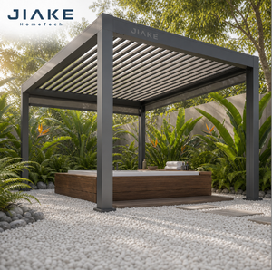 ศาลาอลูมิเนียม Jiake 6063-T5 พร้อมหลังคาบานเกล็ดปรับไฟฟ้า สำหรับสปา สุขภาพ ความผ่อนคลาย สวน ลานบ้าน ระเบียงกลางแจ้ง ศาลาพักผ่อน - Product Image 2