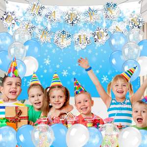 Flocon de neige personnalisé tapisserie hiver pays des merveilles Photoshoot toile de fond congelé fête d'anniversaire décor avec Stock personnalisé - Product Image 4