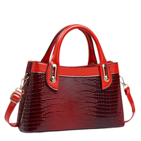 Sac à main en cuir PU gaufré crocodile pour femme avec poignées supérieures et bandoulière amovible