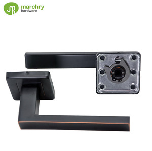 Poignée <span class=keywords><strong>de</strong></span> levier <span class=keywords><strong>de</strong></span> porte rectangulaire carrée en rose OIL-RUBBLE-BRASS - Product Image 3